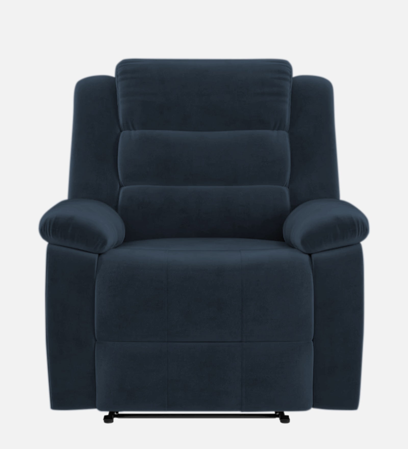 Erra 1 Seater Motorized Fabric Recliner - Denim Blue - Front View by Febonic Living