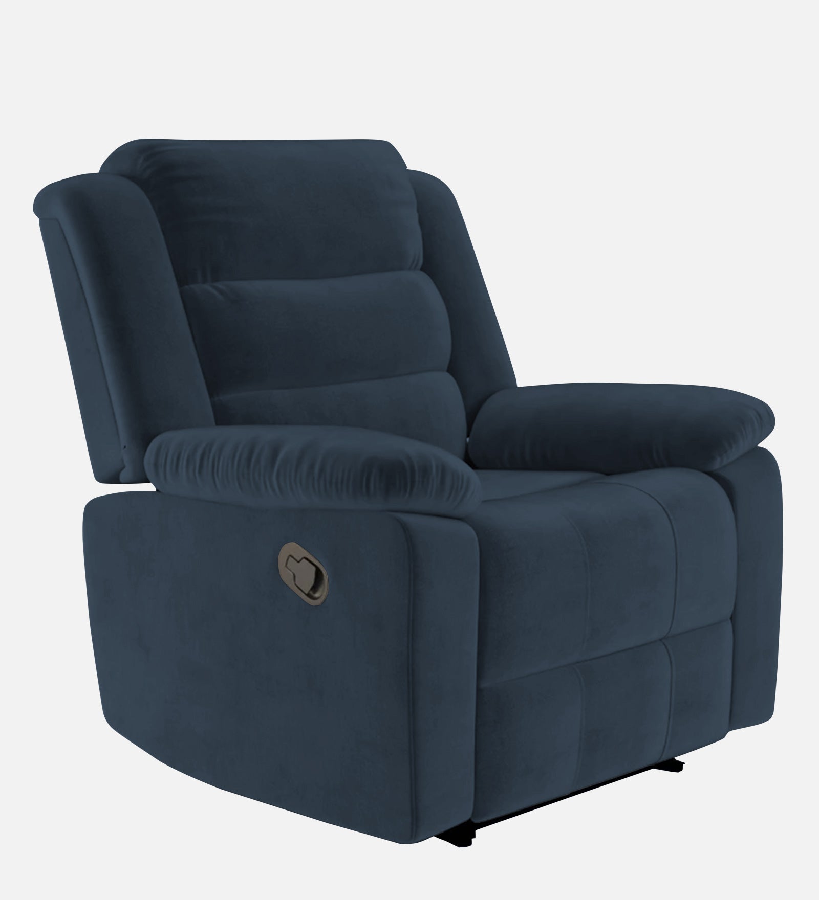 Erra 1 Seater Motorized Fabric Recliner - Denim Blue - Side View by Febonic Living