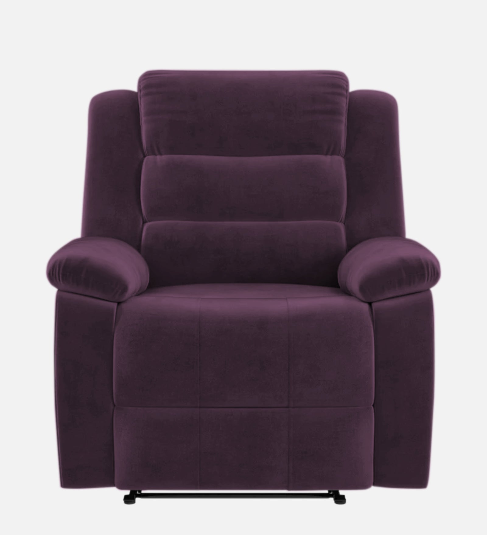 Erra 1 Seater Motorized Fabric Recliner - Greek Purple - Front View by Febonic Living