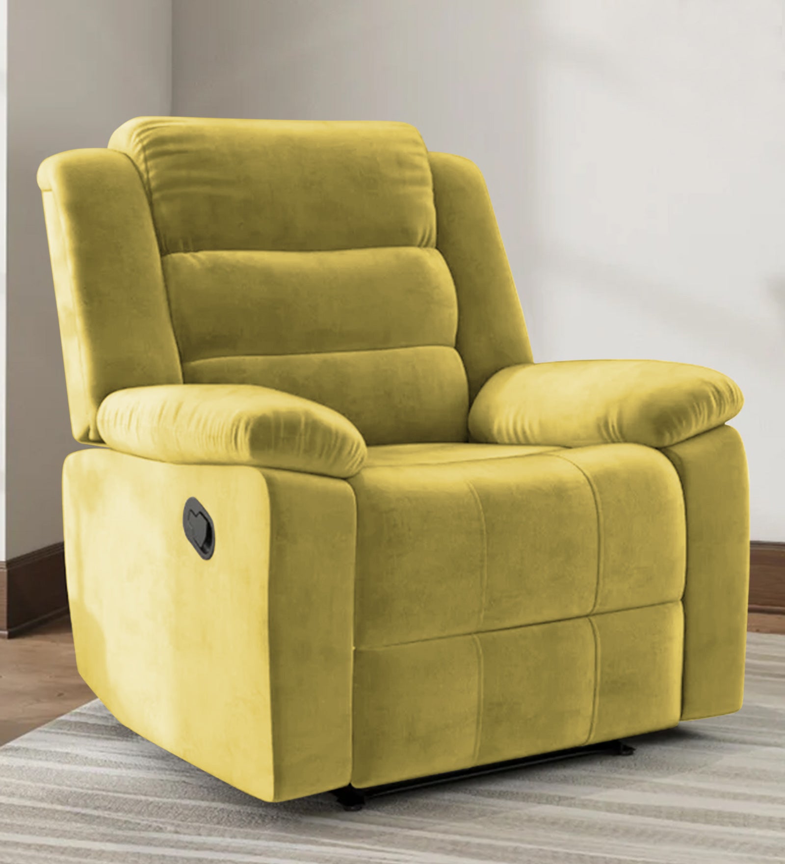 Erra 1 Seater Motorized Fabric Recliner - Parrot Green - Living View by Febonic Living