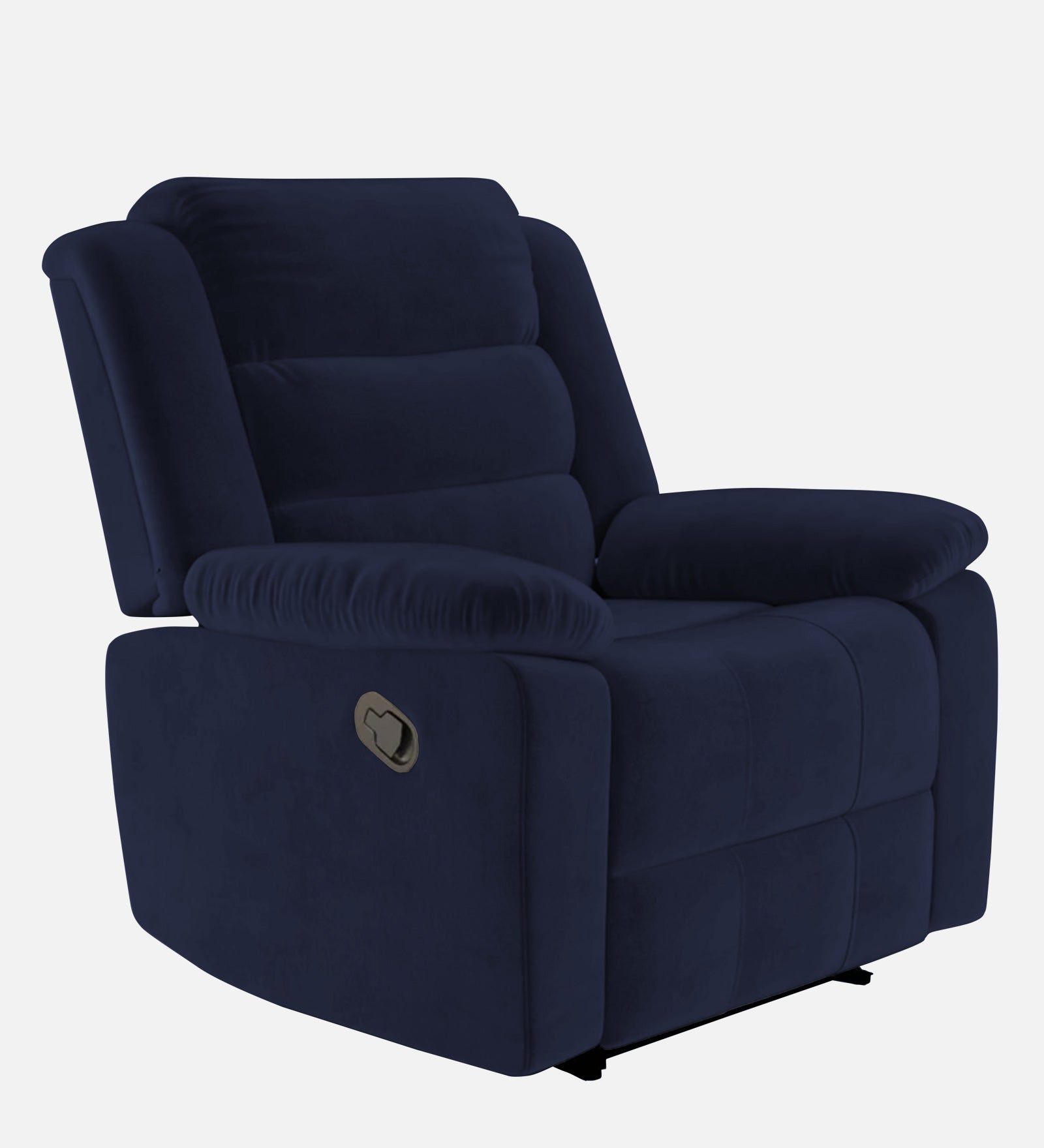 Erra 1 Seater Motorized Fabric Recliner - Royal Blue - Side View by Febonic Living