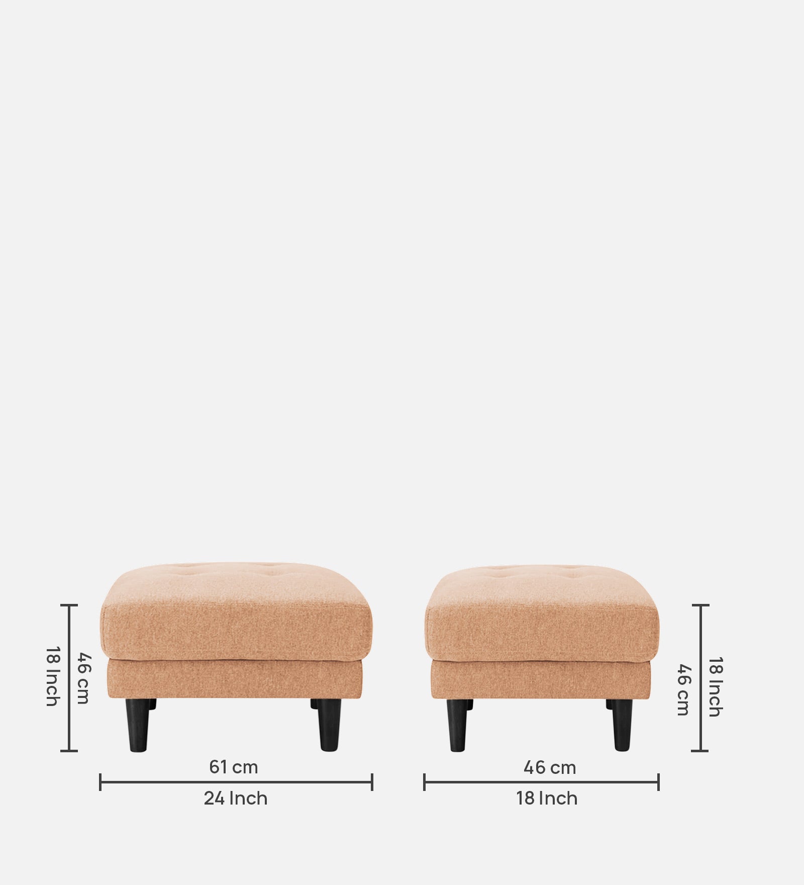 Marq Fabric Foot Stool In Cosmic Beige Colour - Febonic Living