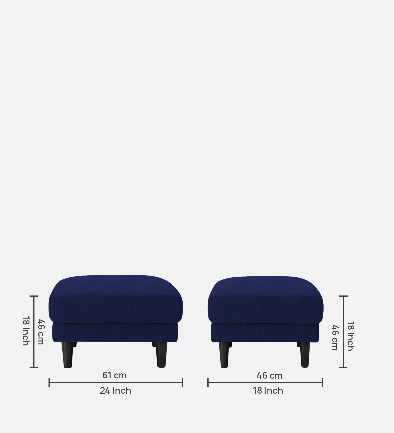 Marq Fabric Foot Stool In Royal Blue Colour - Febonic Living