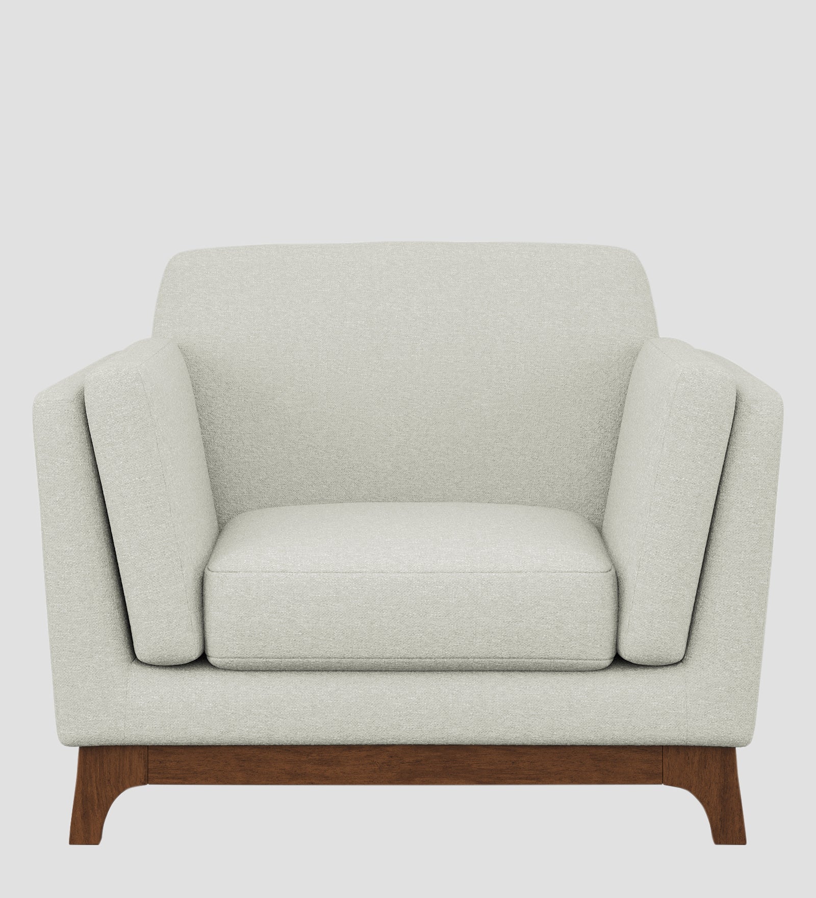 Candy Fabric 1 Seater Sofa In Pearl White Colour