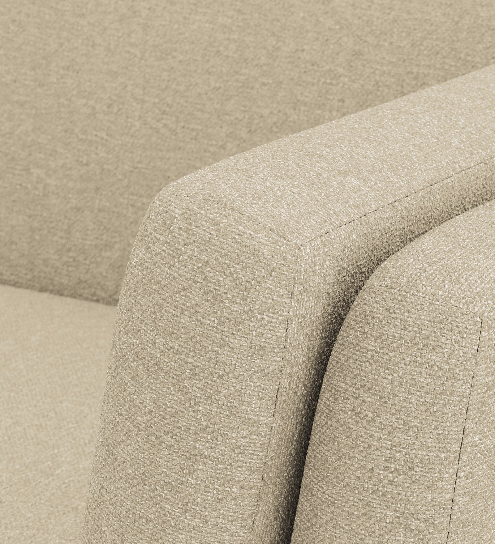 Candy Fabric 1 Seater Sofa In Cotton Beige Colour