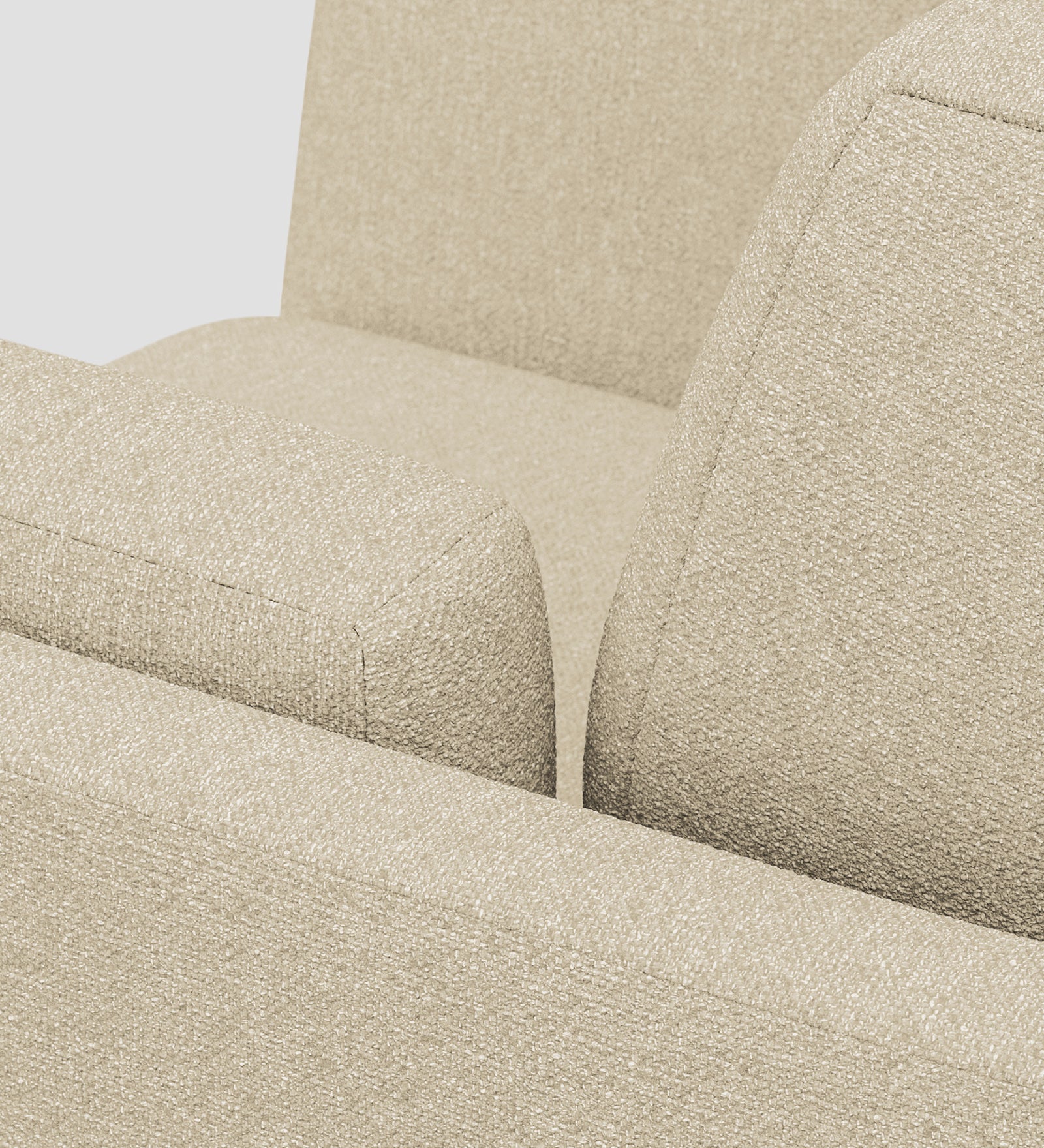 Candy Fabric 1 Seater Sofa In Cotton Beige Colour