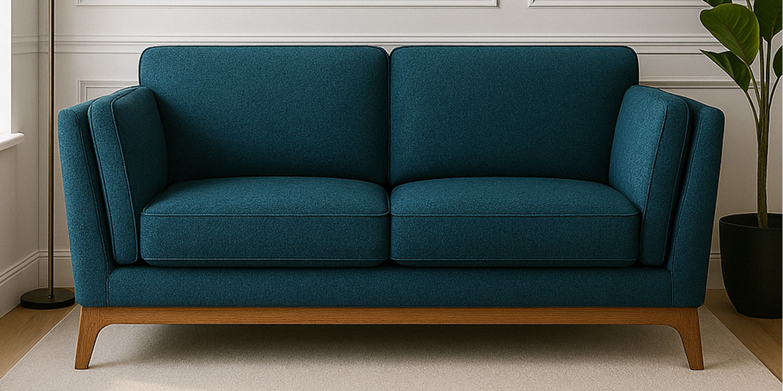 Candy Fabric 2 Seater Sofa In Sea Blue Colour