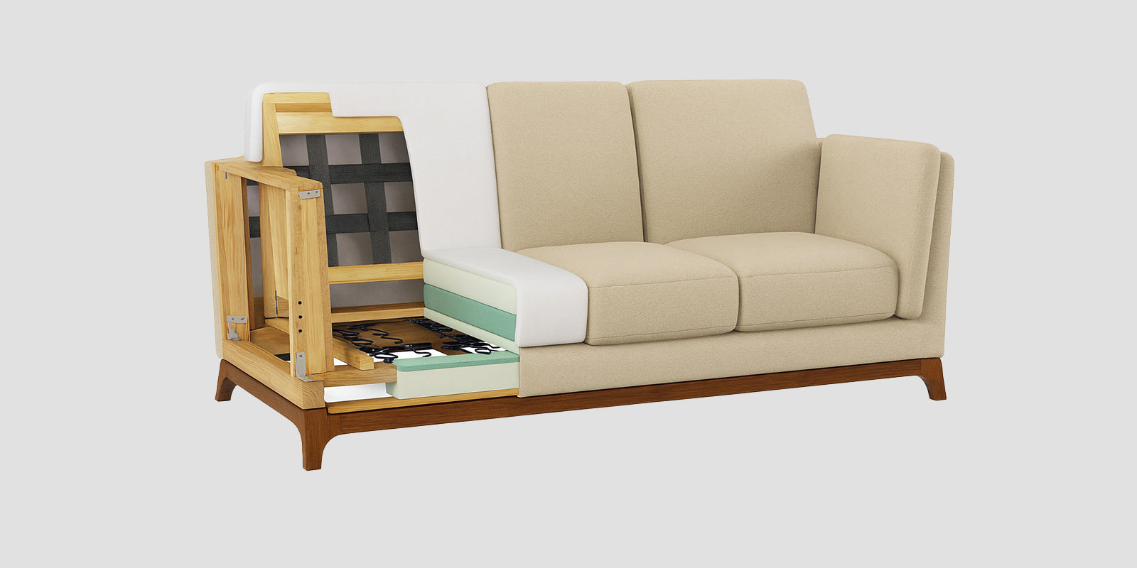 Candy Fabric 3 Seater Sofa In Copper Brown Colour