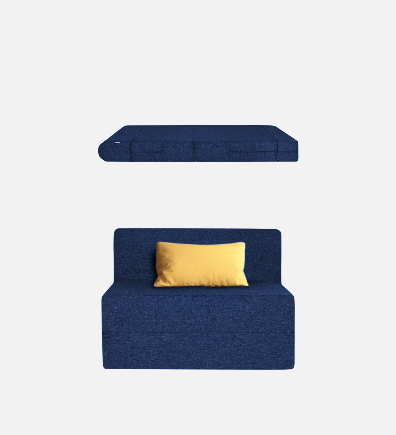 Fleepy Fabric 1 Seater Foldable Sofa Cum Bed In Royal Blue Colour - Febonic Living