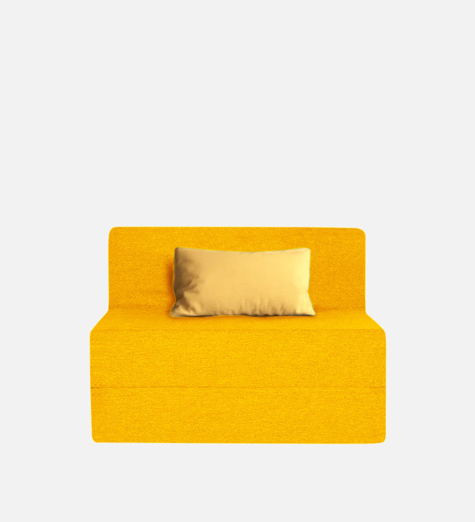 Fleepy Fabric 1 Seater Foldable Sofa Cum Bed In Bold Yellow Colour - Febonic Living