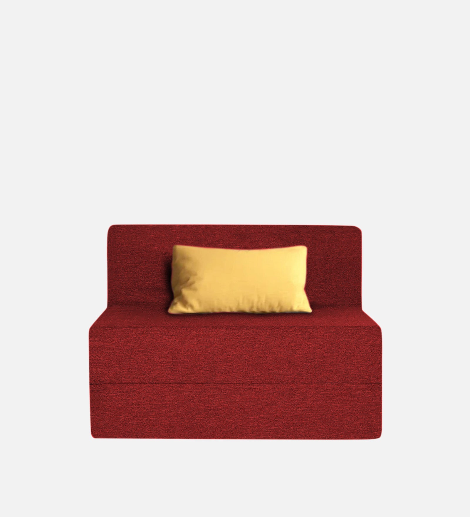 Fleepy Fabric 1 Seater Foldable Sofa Cum Bed In Blood Maroon Colour - Febonic Living