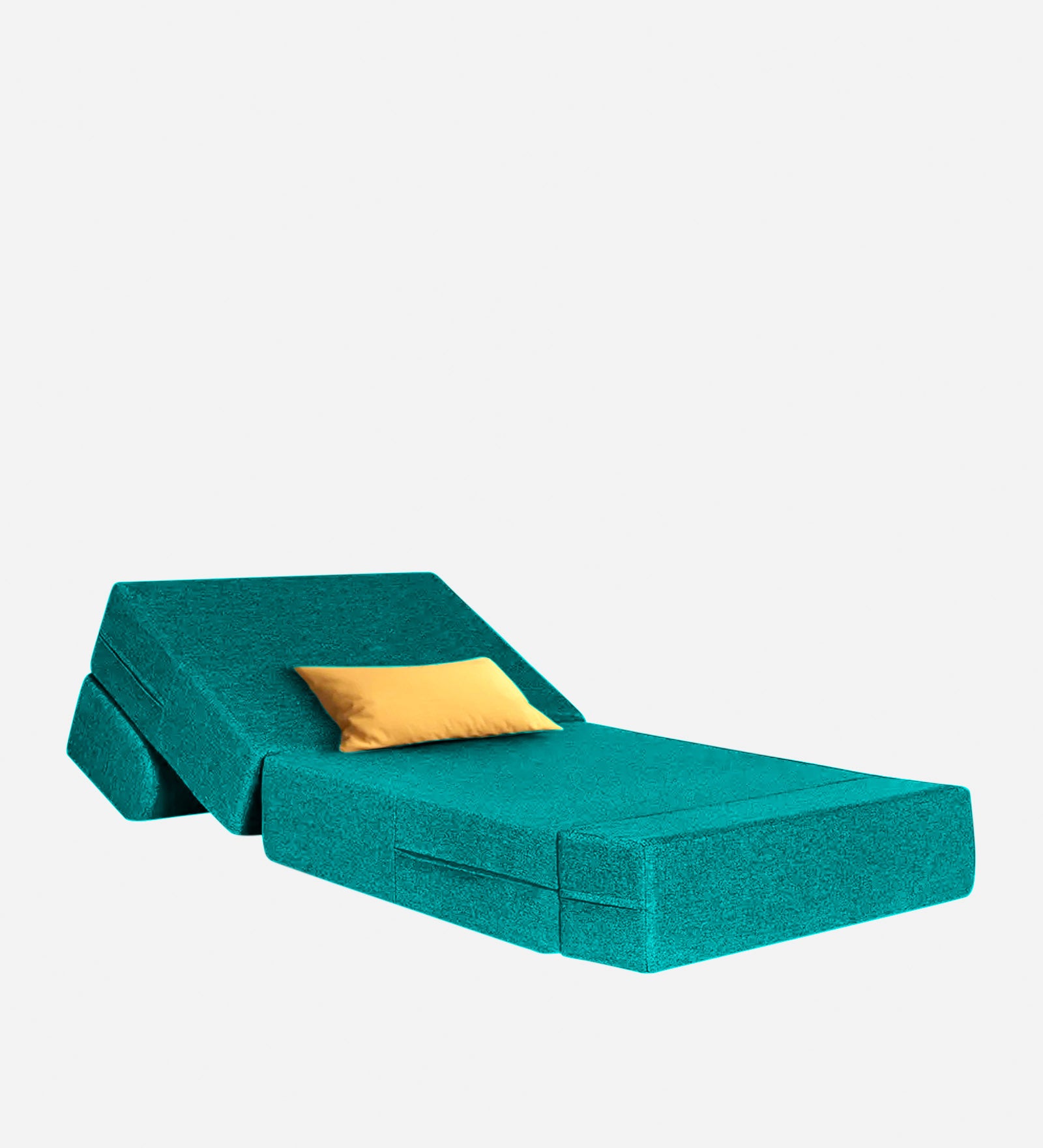 Fleepy Fabric 1 Seater Foldable Sofa Cum Bed In Sea Green Colour - Febonic Living