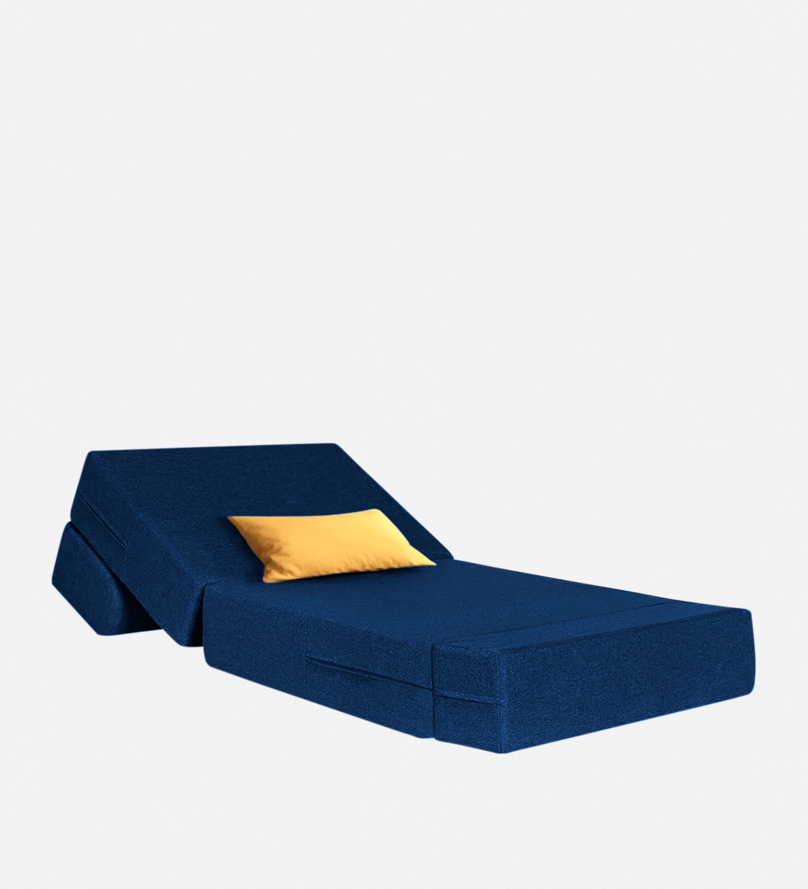 Fleepy Fabric 1 Seater Foldable Sofa Cum Bed In Royal Blue Colour - Febonic Living