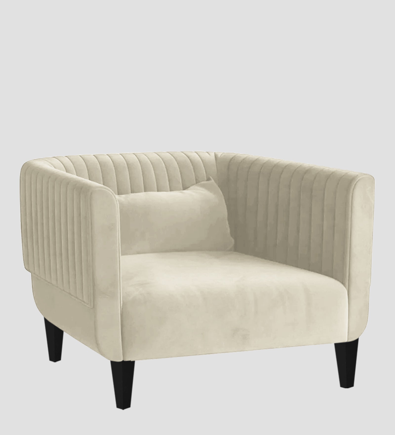 Jackson Waterproof Velvet 1 Seater Sofa In Cashew Cream Colour