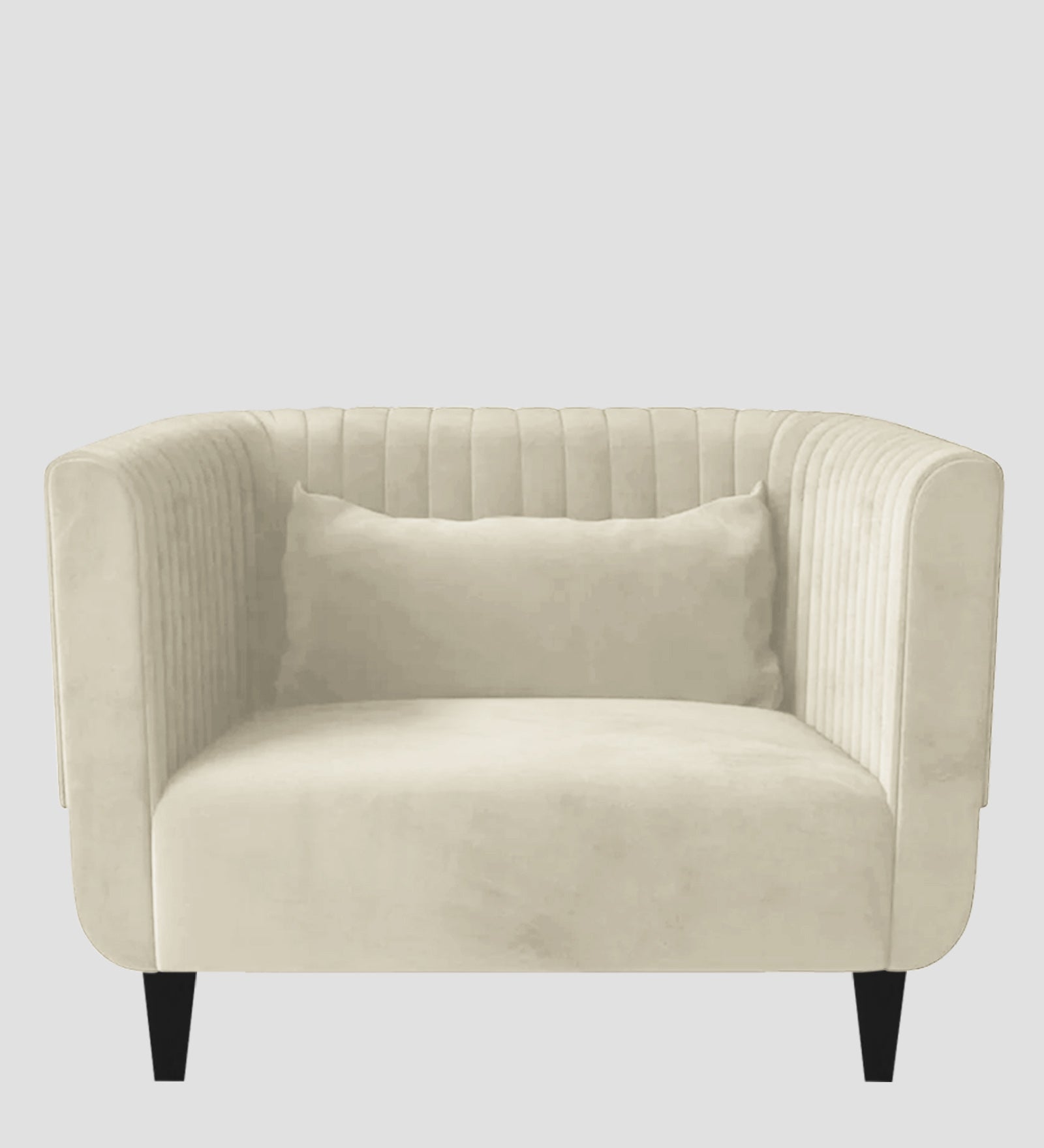 Jackson Waterproof Velvet 1 Seater Sofa In Cashew Cream Colour