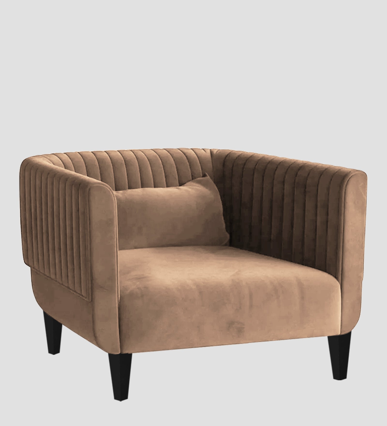 Jackson Waterproof Velvet 1 Seater Sofa In Dusty Beige Colour