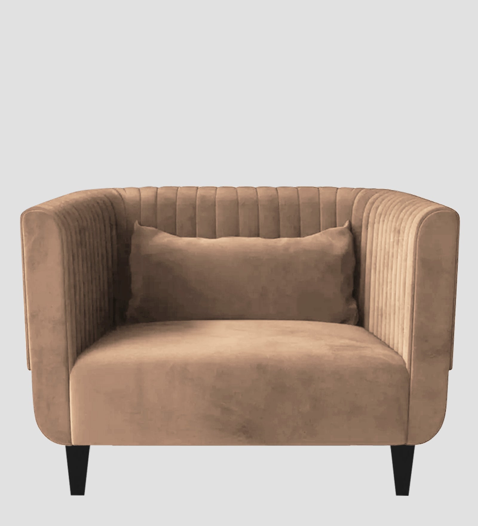 Jackson Waterproof Velvet 1 Seater Sofa In Dusty Beige Colour