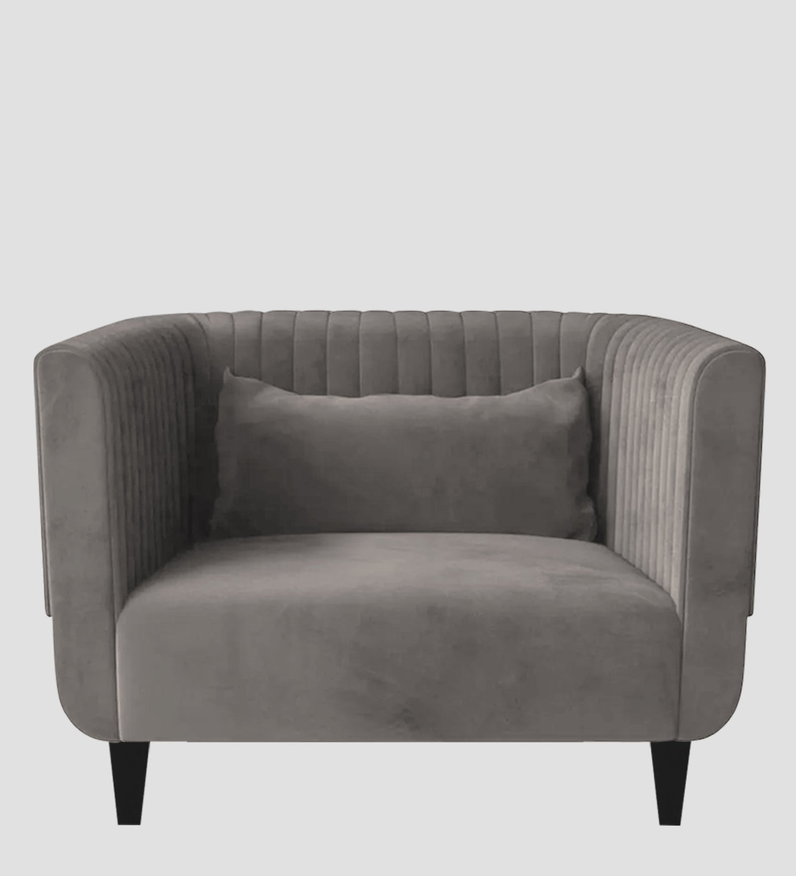 Jackson Waterproof Velvet 1 Seater Sofa In Neutral Grey Colour