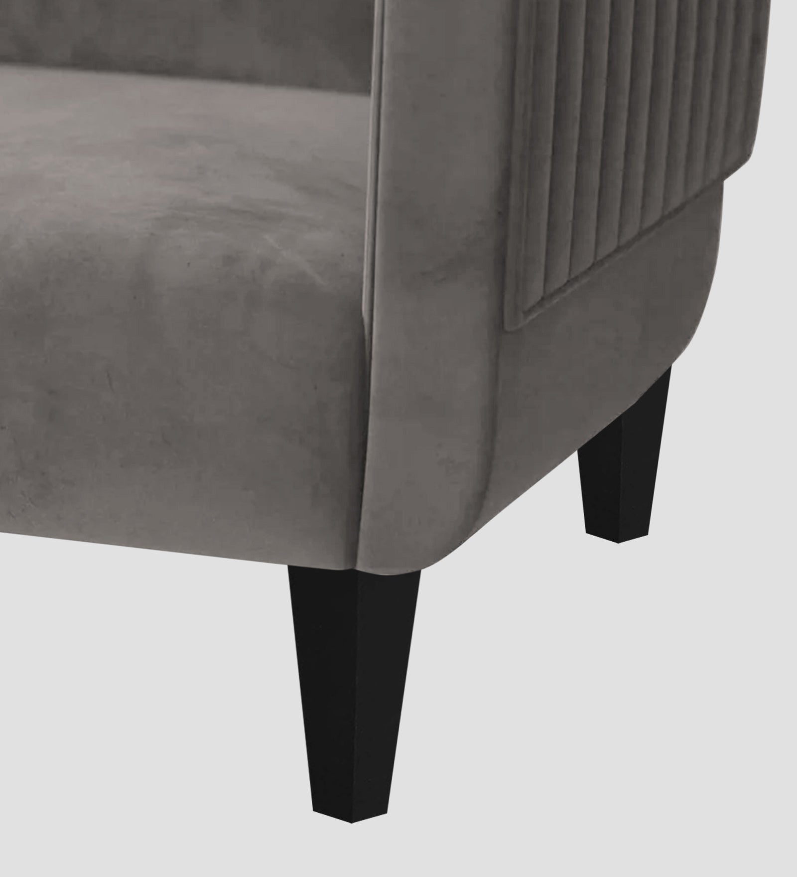 Jackson Waterproof Velvet 1 Seater Sofa In Neutral Grey Colour