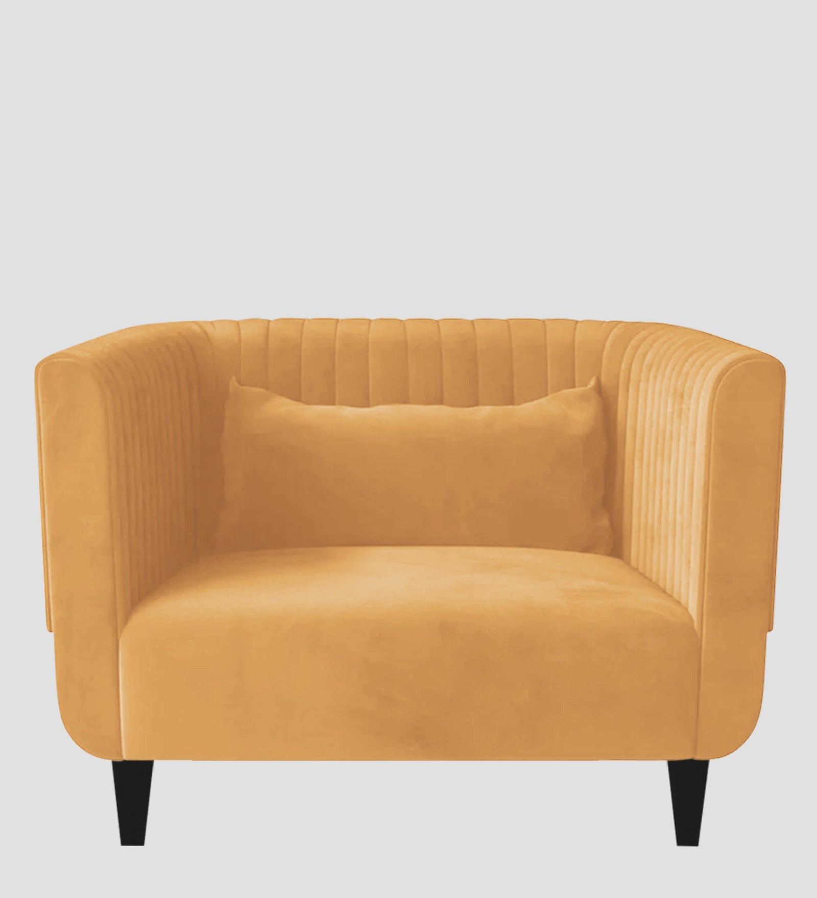 Jackson Waterproof Velvet 1 Seater Sofa In Marigold Yellow Colour