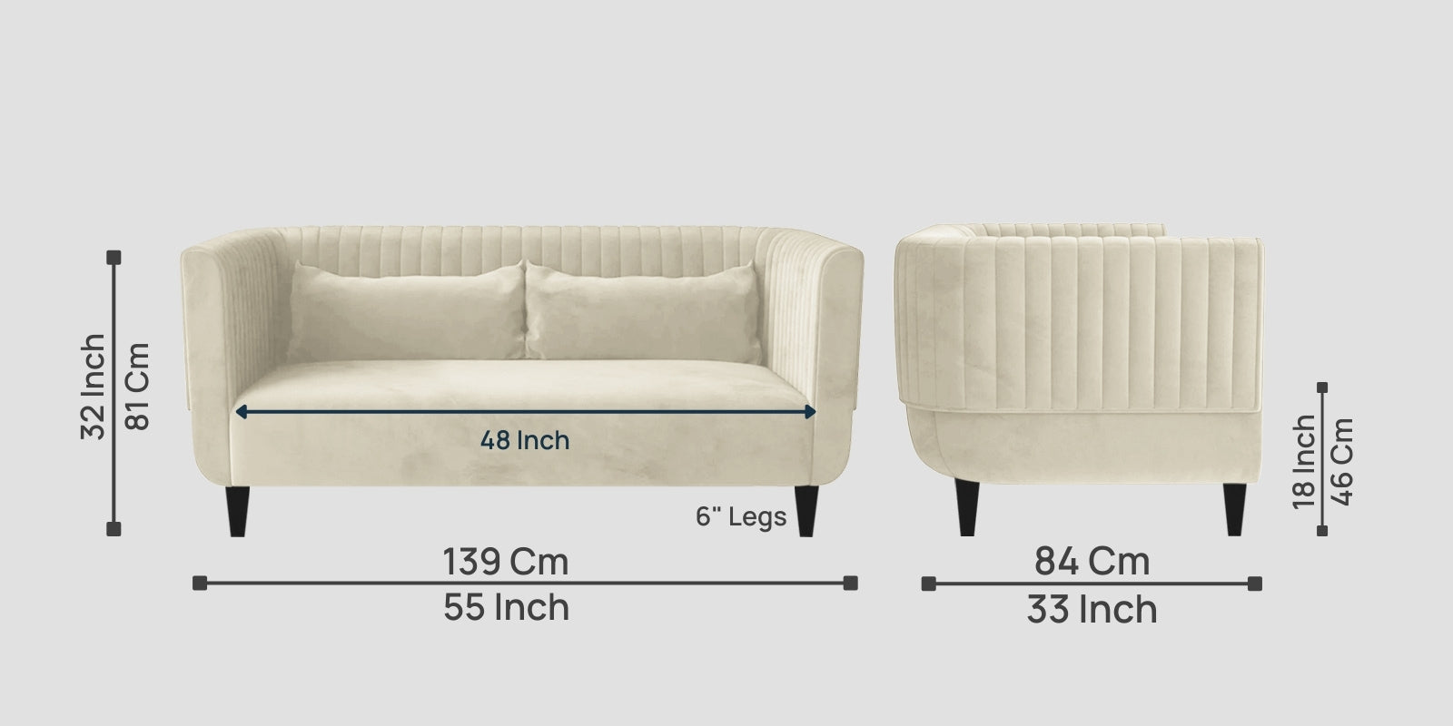 Jackson Waterproof Velvet 2 Seater Sofa In Cashew Cream Colour