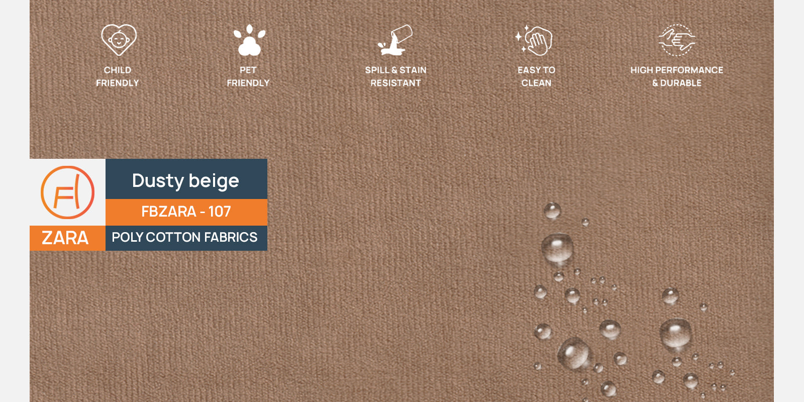 Jackson Waterproof Velvet 3 Seater Sofa In Dusty Beige Colour