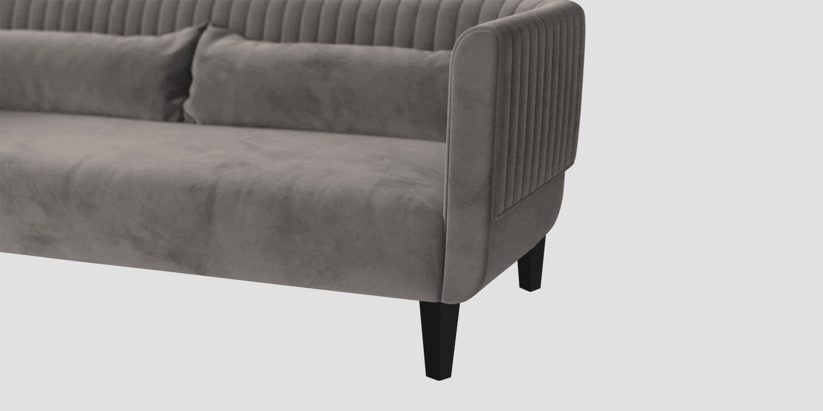 Jackson Waterproof Velvet 3 Seater Sofa In Neutral Grey Colour