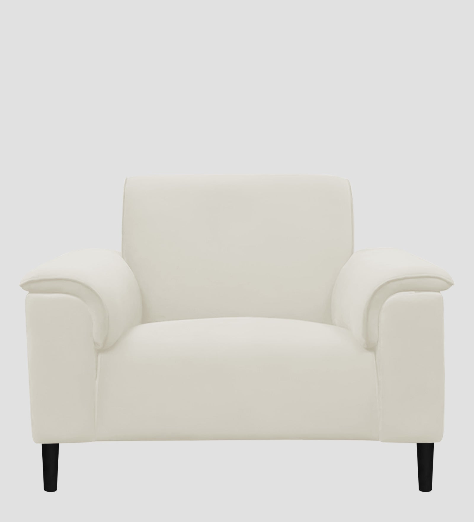 Ocean Velvet 1 Seater Sofa In Warm White Colour