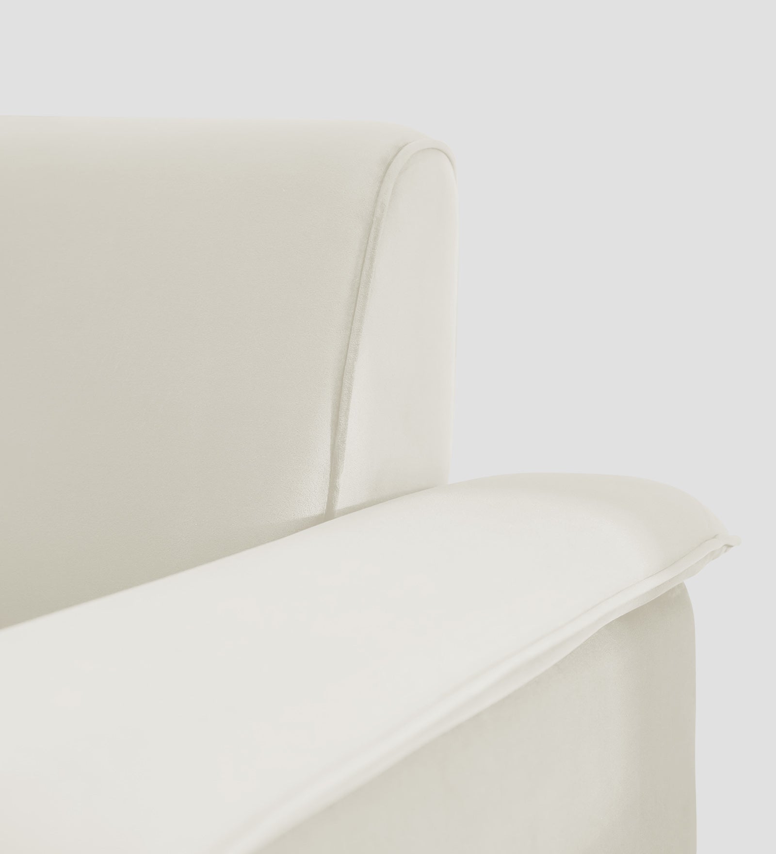 Ocean Velvet 1 Seater Sofa In Warm White Colour