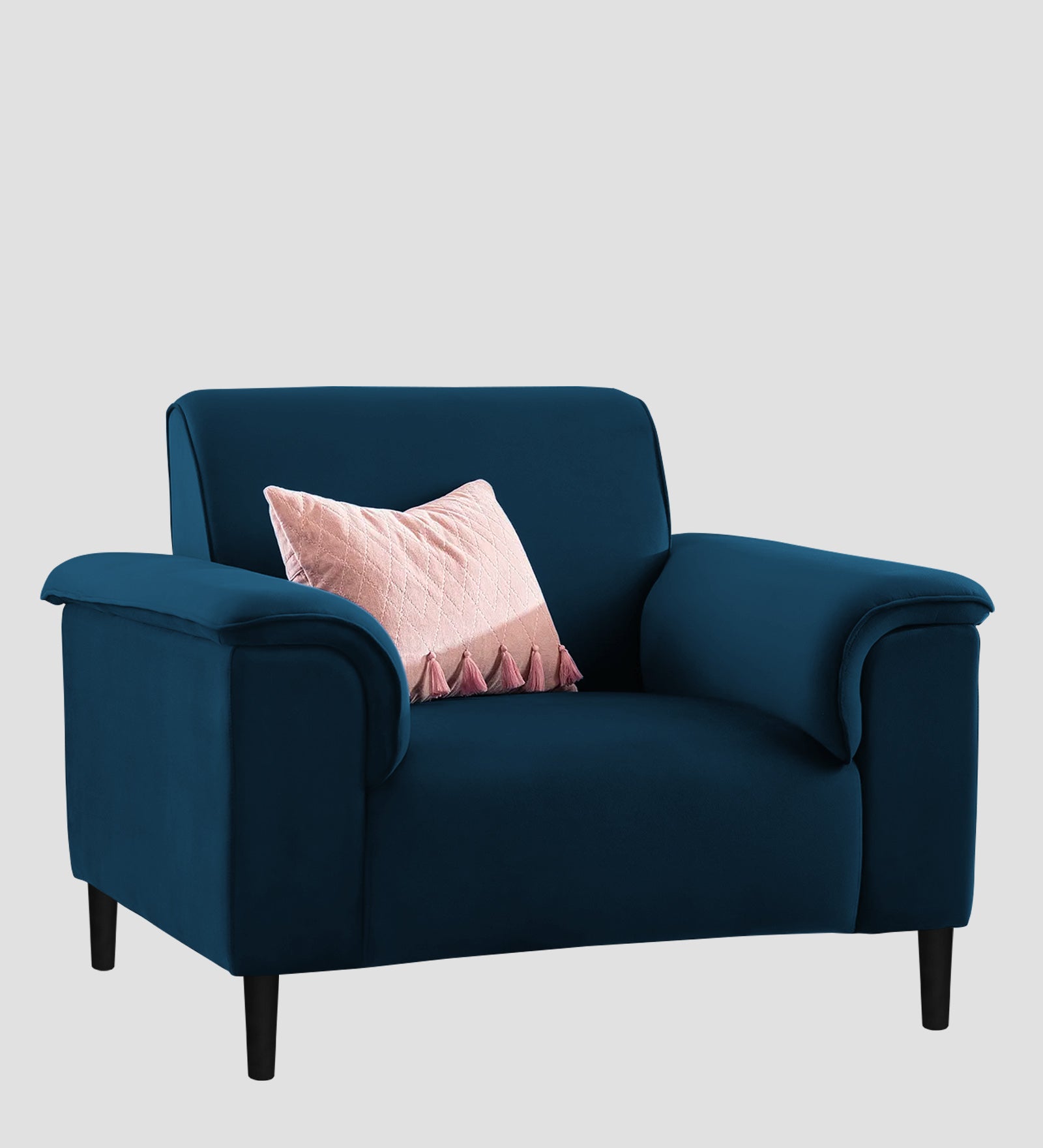 Ocean Velvet 1 Seater Sofa In Azure Blue Colour