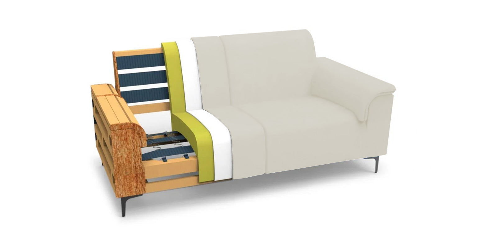 Ocean Velvet 2 Seater Sofa In Warm White Colour