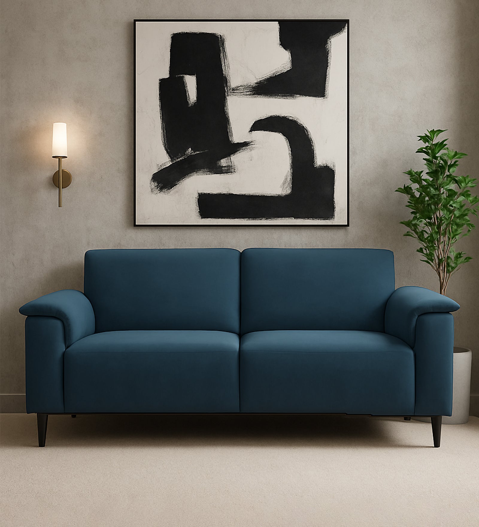 Ocean Velvet 3 Seater Sofa In Oxford Blue Colour