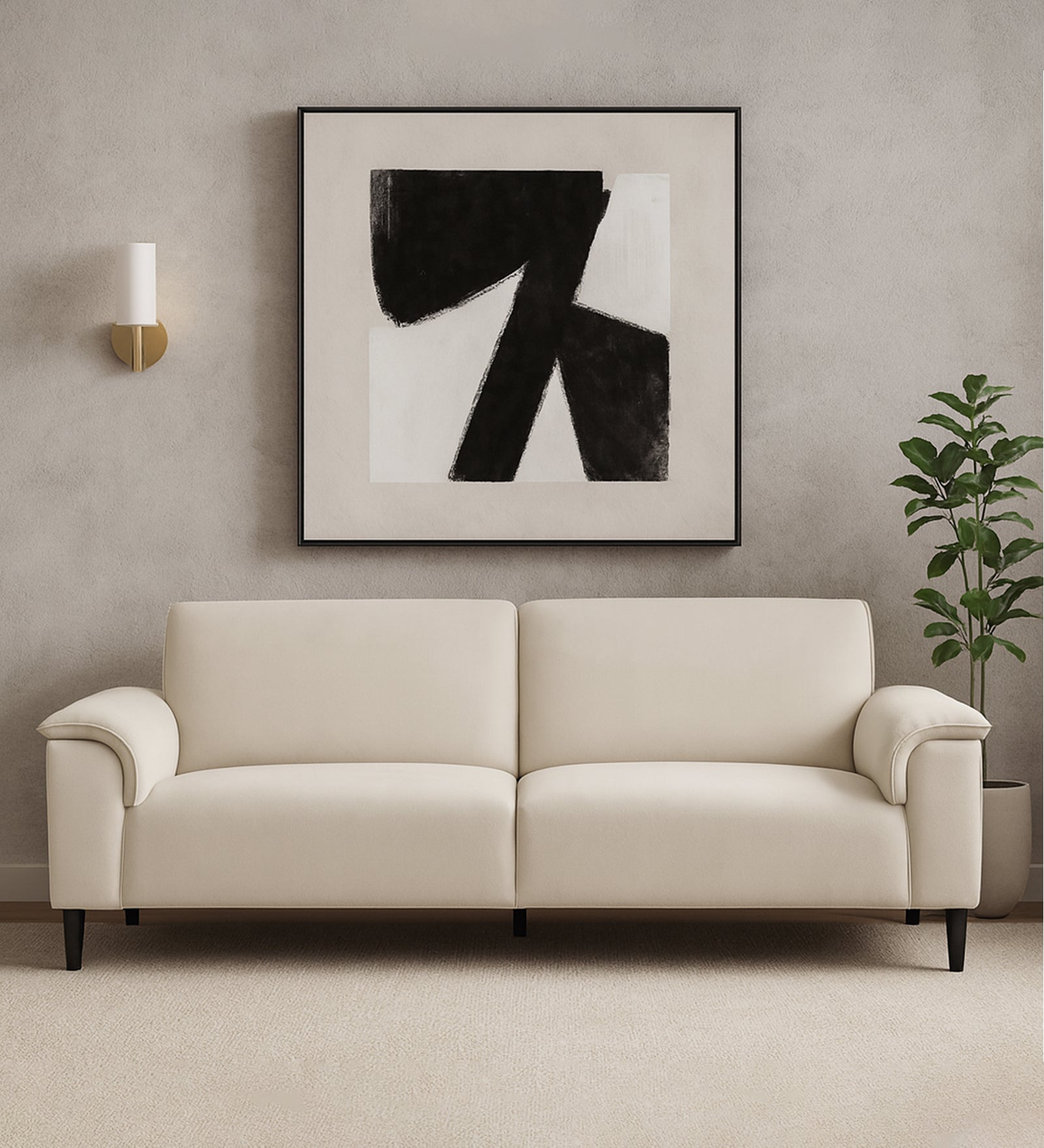 Ocean Velvet 3 Seater Sofa In Camel Beige Colour
