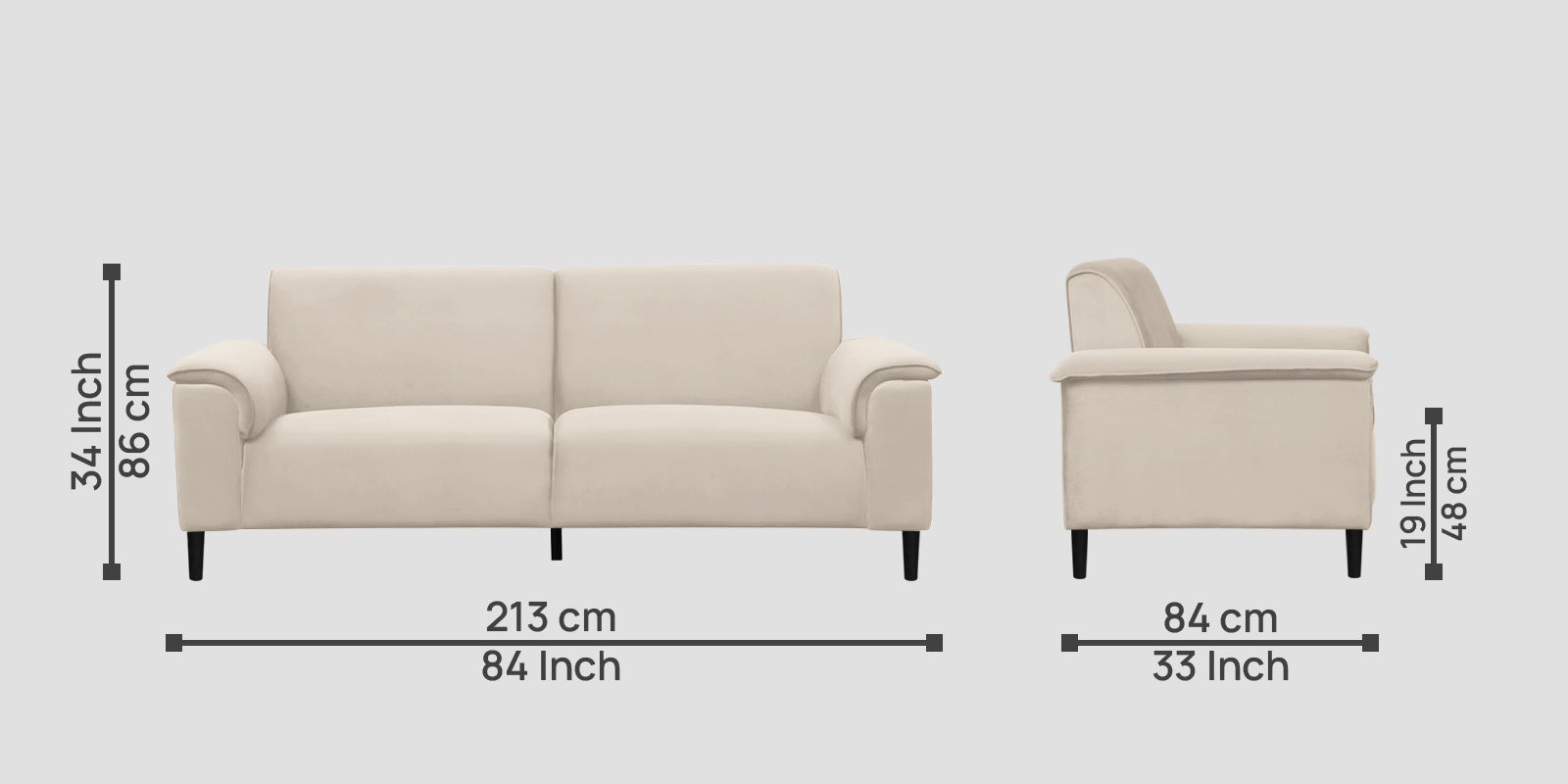 Ocean Velvet 3 Seater Sofa In Camel Beige Colour