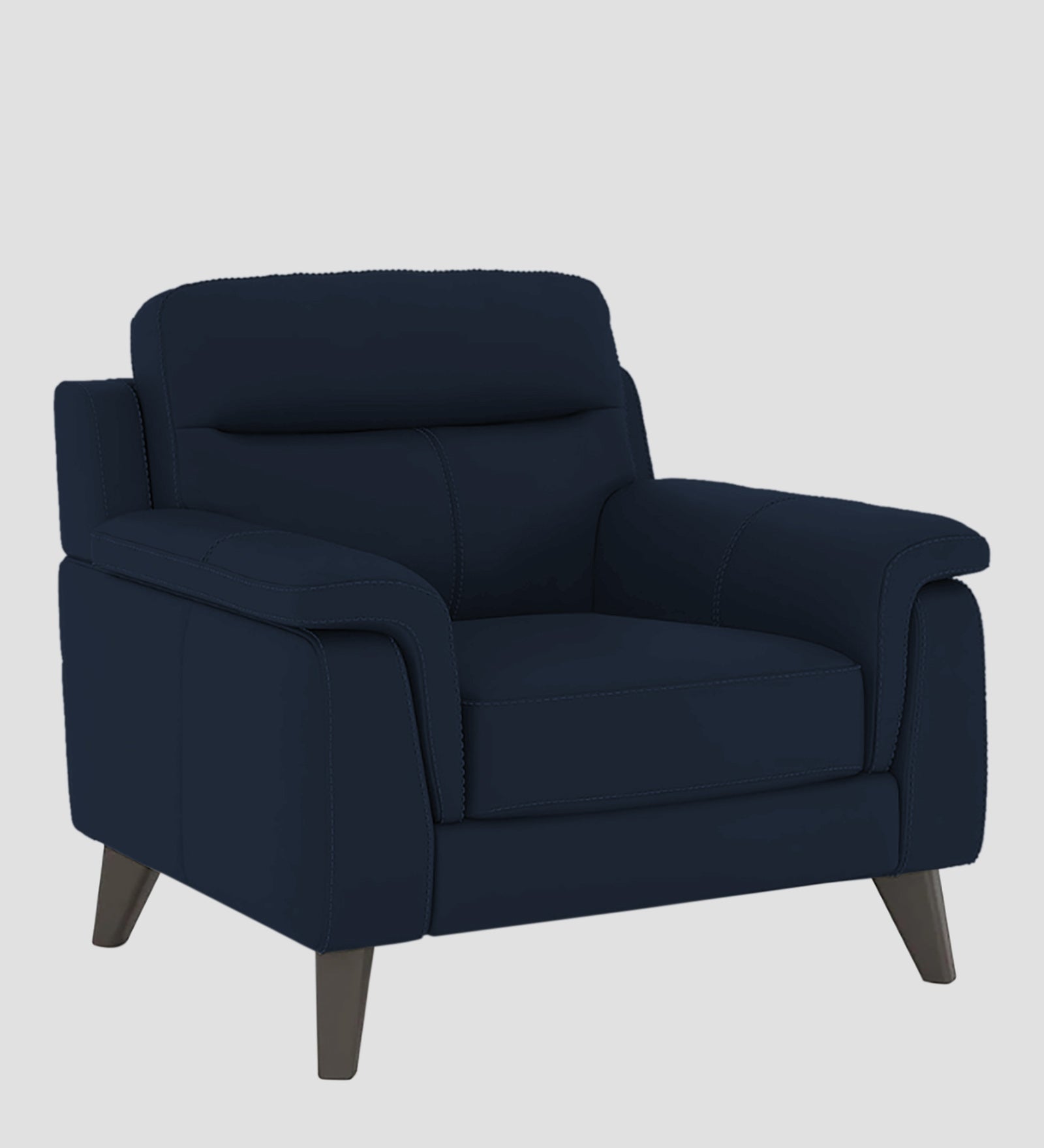 Omton Leatherette 1 Seater Sofa In Berry Blue Colour