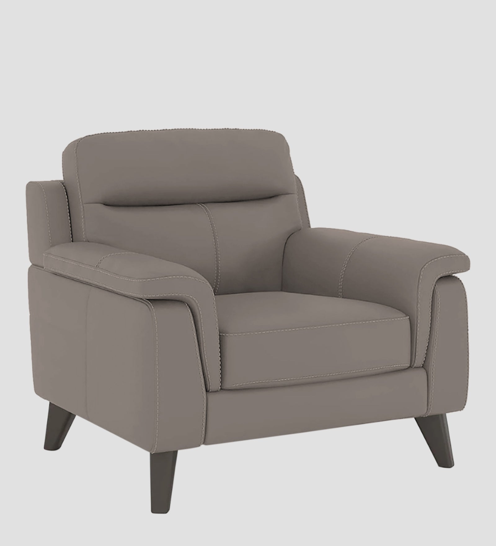 Omton Leatherette 1 Seater Sofa In Steel Grey Colour