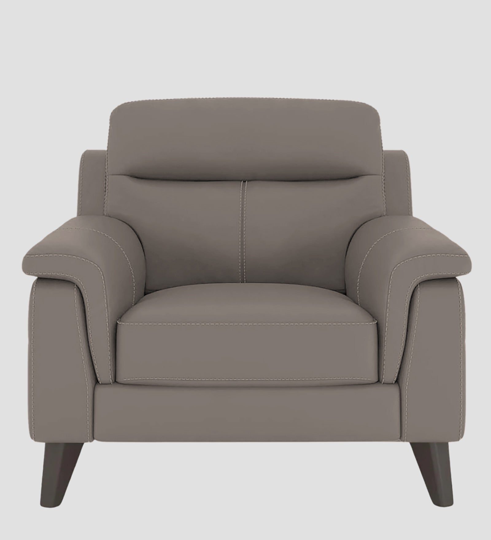 Omton Leatherette 1 Seater Sofa In Steel Grey Colour