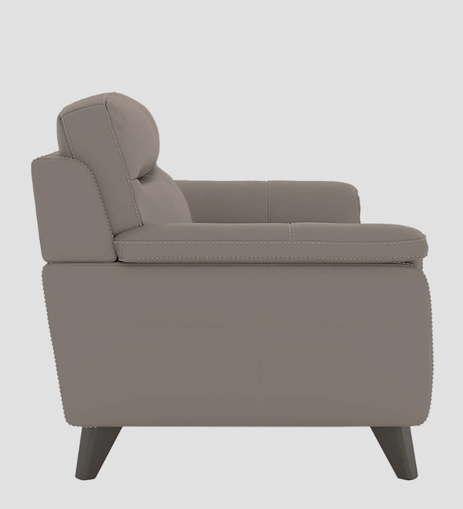 Omton Leatherette 1 Seater Sofa In Steel Grey Colour