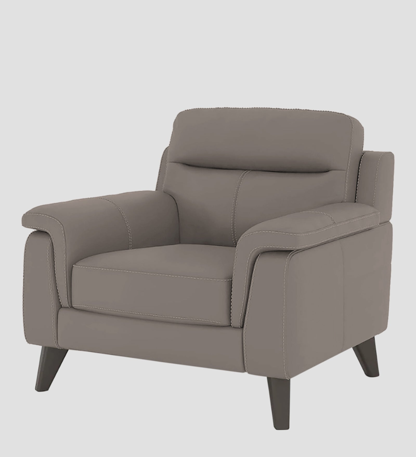 Omton Leatherette 1 Seater Sofa In Steel Grey Colour