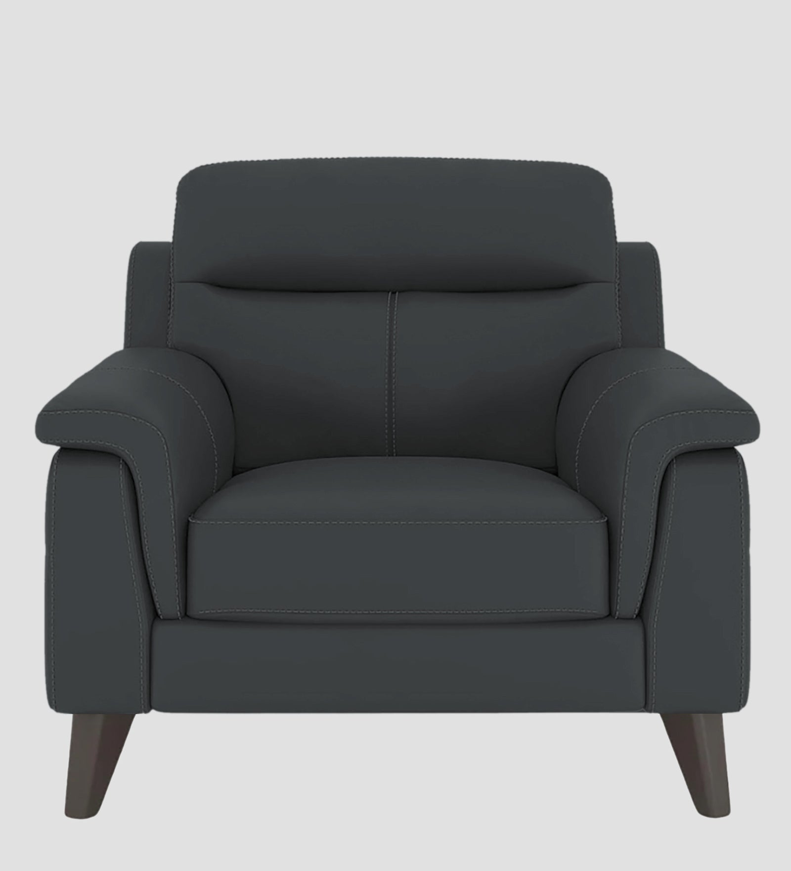 Omton Leatherette 1 Seater Sofa In Pepper Grey Colour