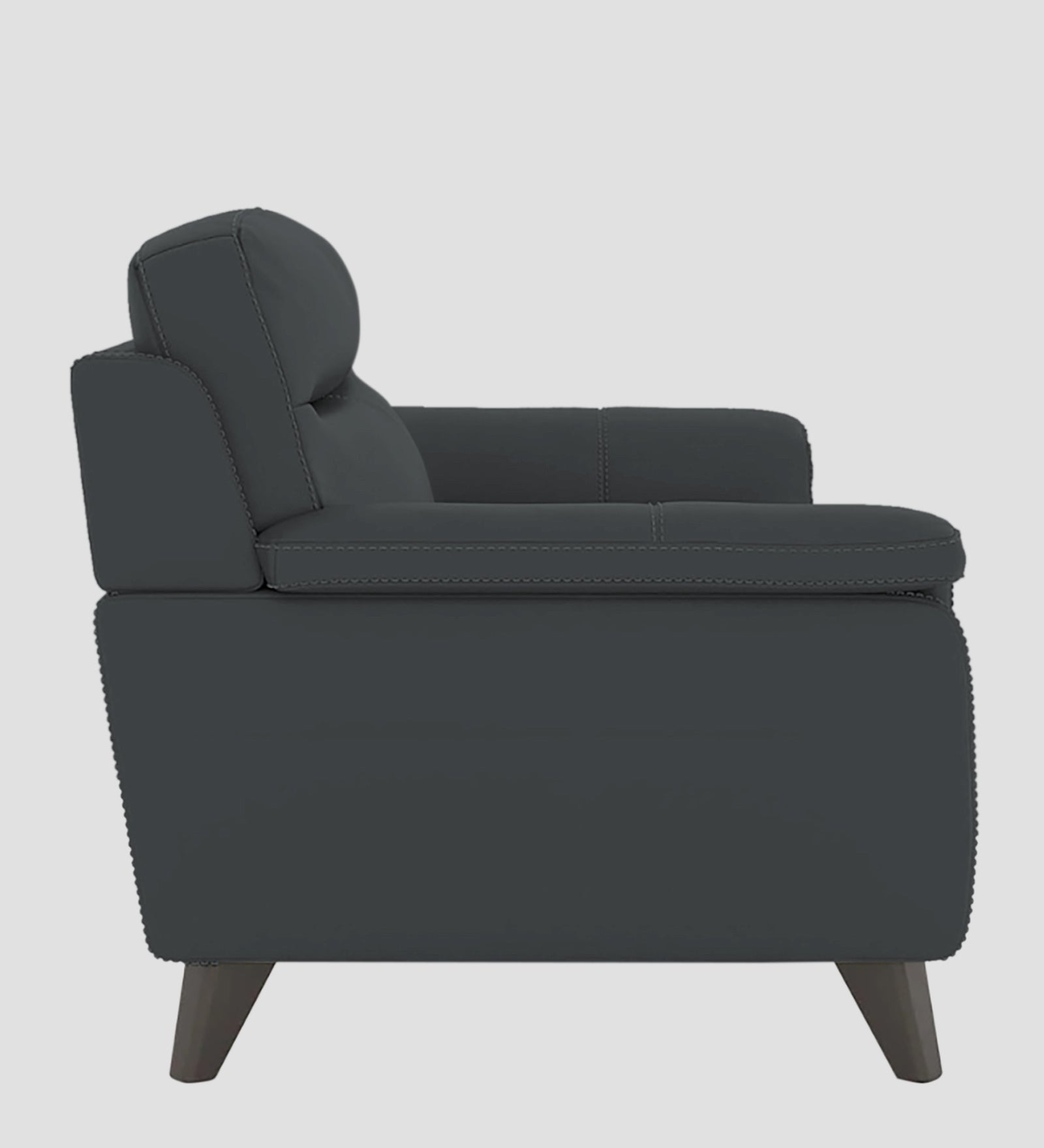 Omton Leatherette 1 Seater Sofa In Pepper Grey Colour