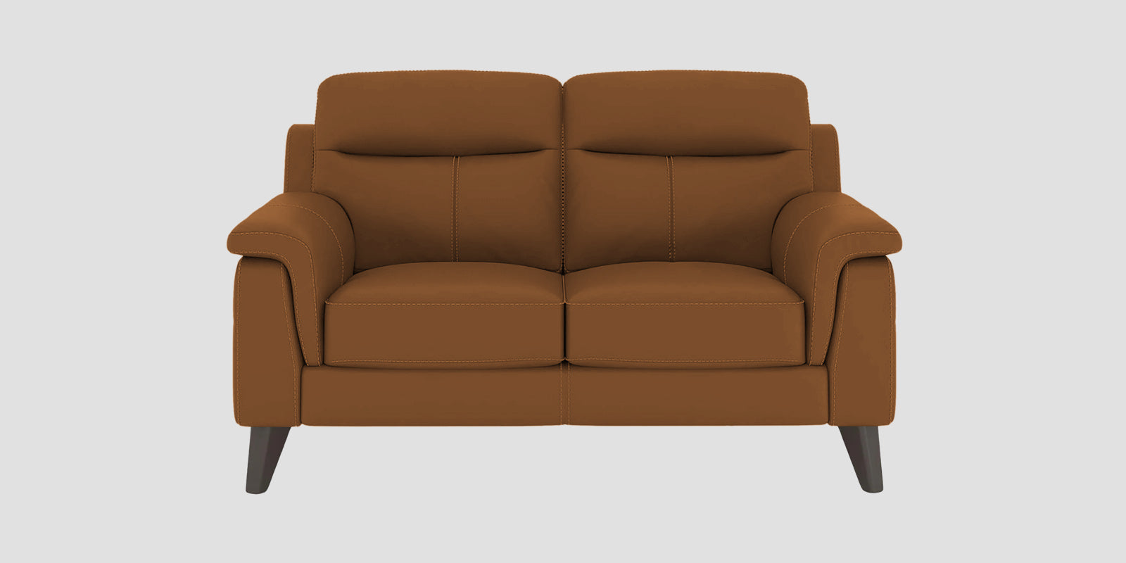 Omton Leatherette 2 Seater Sofa In Cinnamon Brown Colour