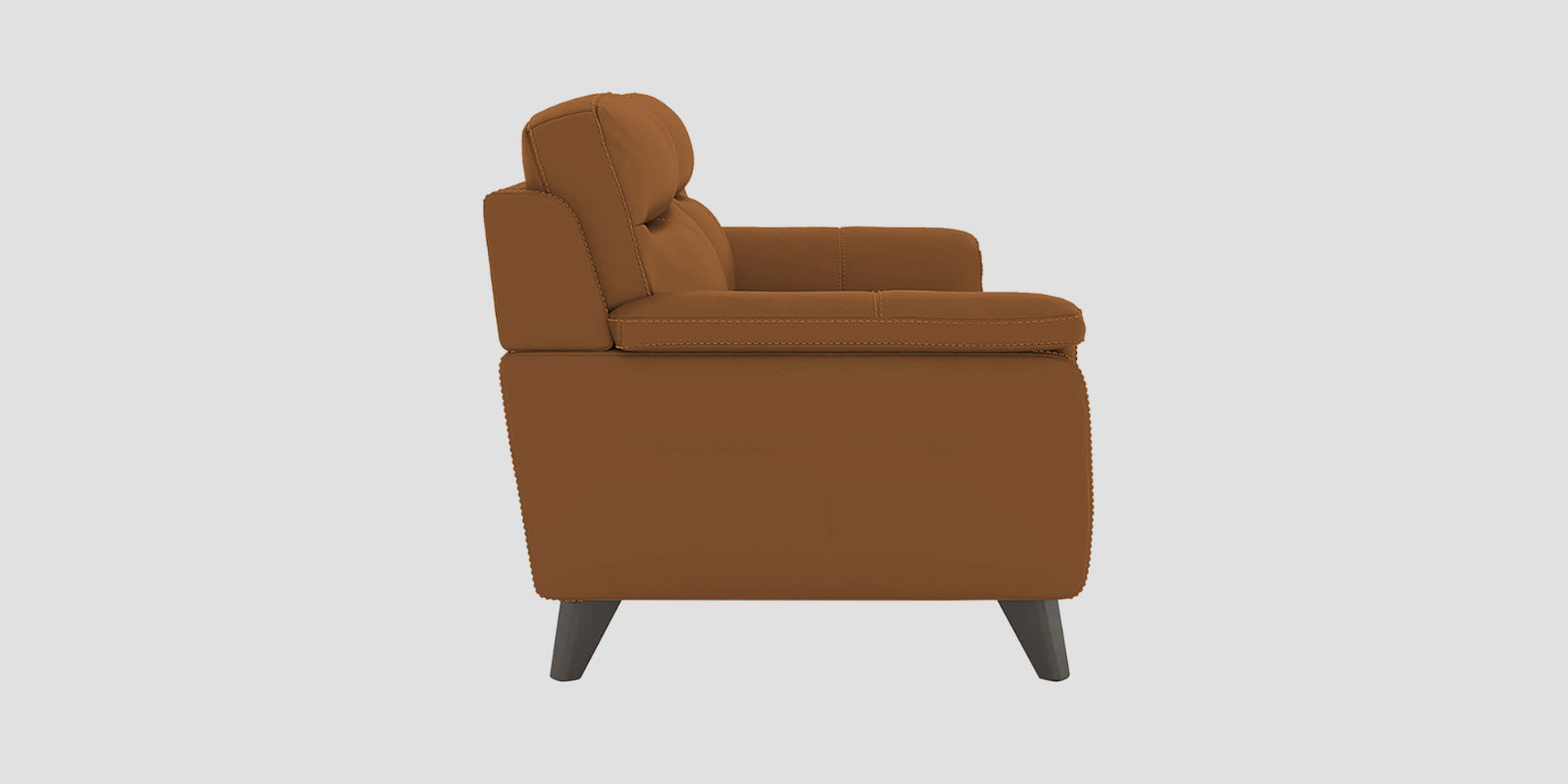 Omton Leatherette 2 Seater Sofa In Cinnamon Brown Colour