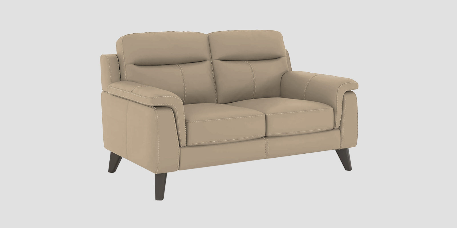 Omton Leatherette 2 Seater Sofa In Tan Beige Colour