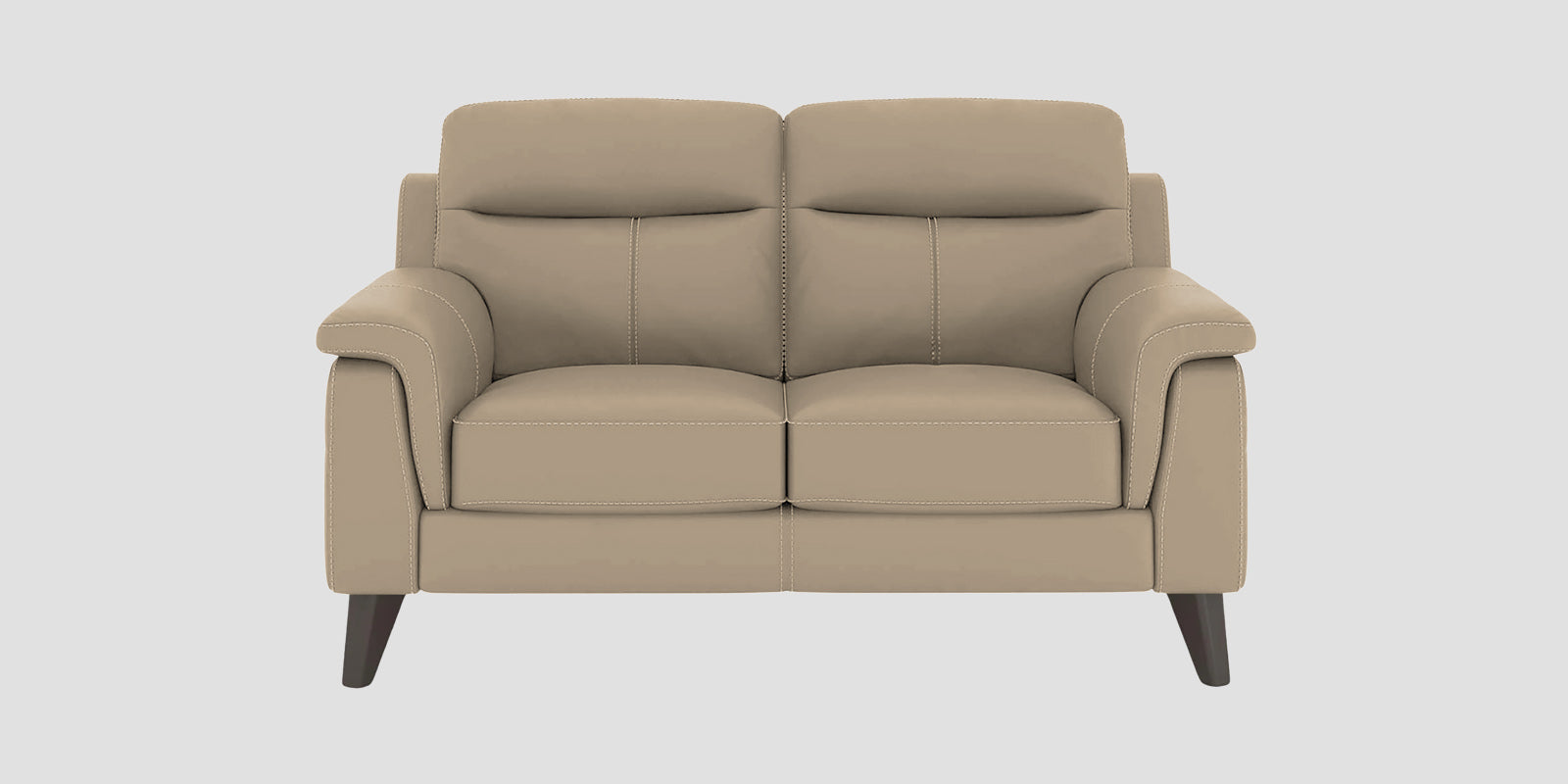 Omton Leatherette 2 Seater Sofa In Tan Beige Colour