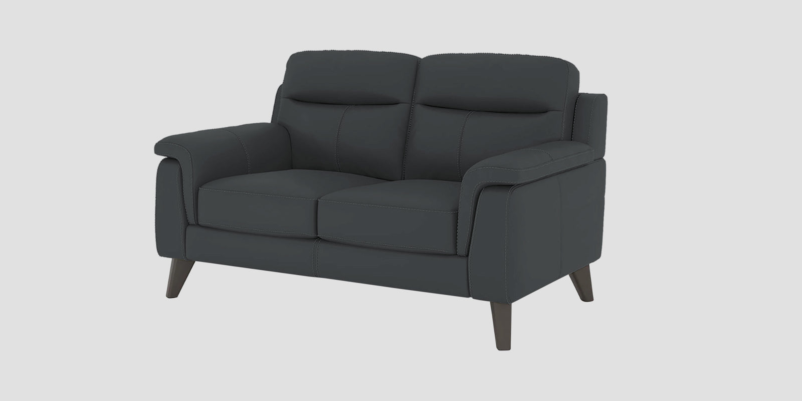 Omton Leatherette 2 Seater Sofa In Pepper Grey Colour