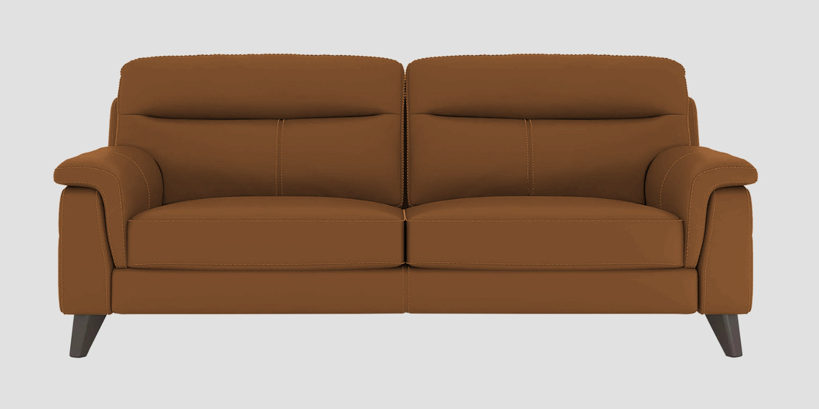 Omton Leatherette 3 Seater Sofa In Cinnamon Brown Colour