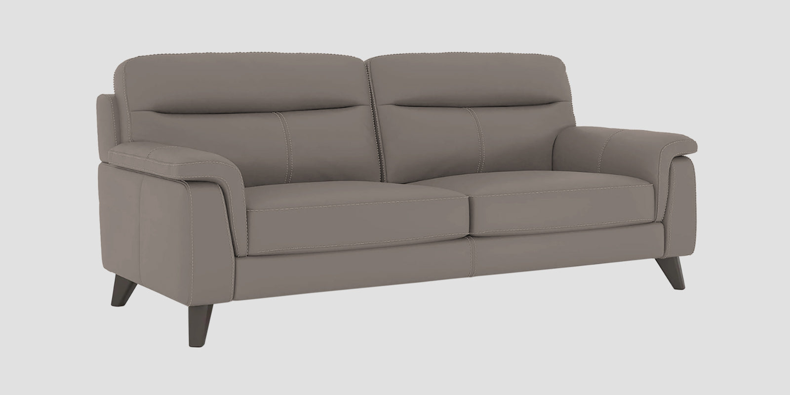 Omton Leatherette 3 Seater Sofa In Steel Grey Colour
