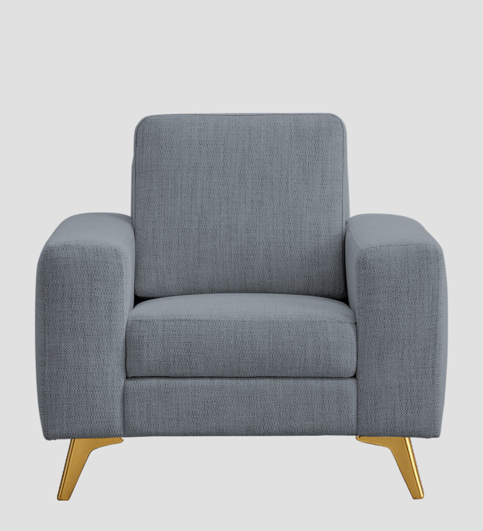 Quba Fabric 1 Seater Sofa In Winter Grey Colour