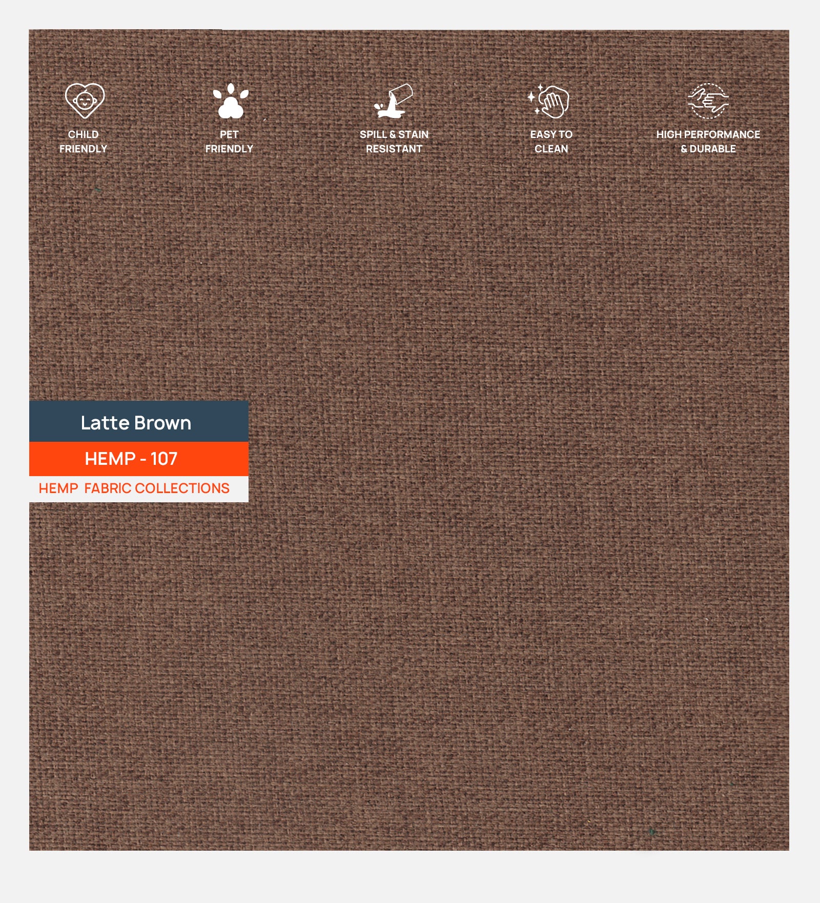 Quba Fabric 1 Seater Sofa In Latte Brown Colour